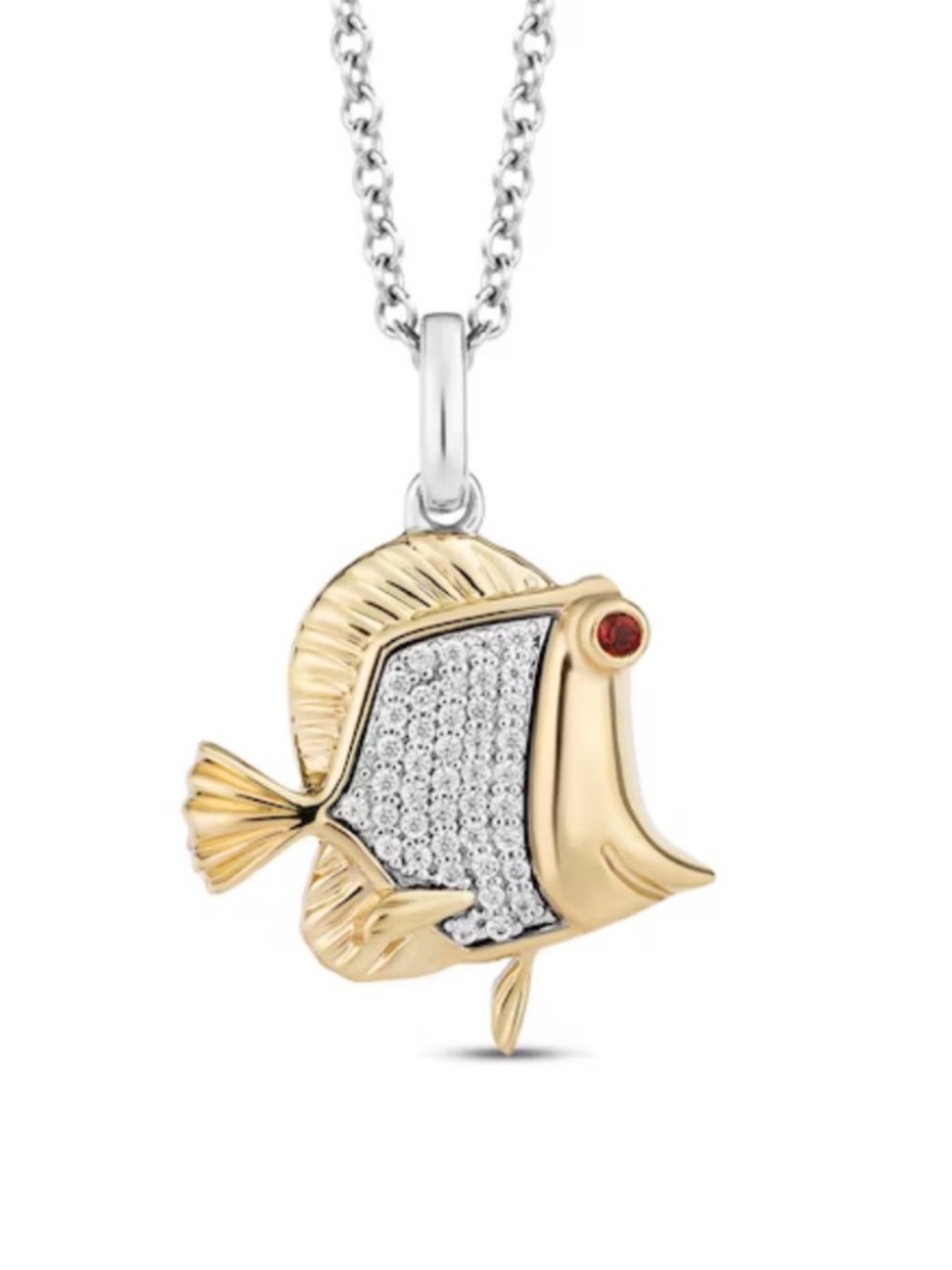 Kay Jewelers Disney treasures finding Nemo “Bubbles” yellow tang fish necklace